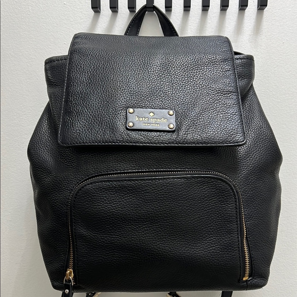 Kate Spade Remington Jumbo Black Pebbled Leather Backpack EUC Like new